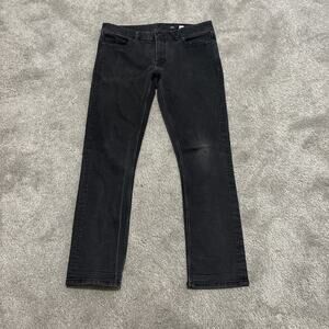 Volcom Vorta Slim Straight Stretch Denim Skate Jeans Washed Black Men's Size 34